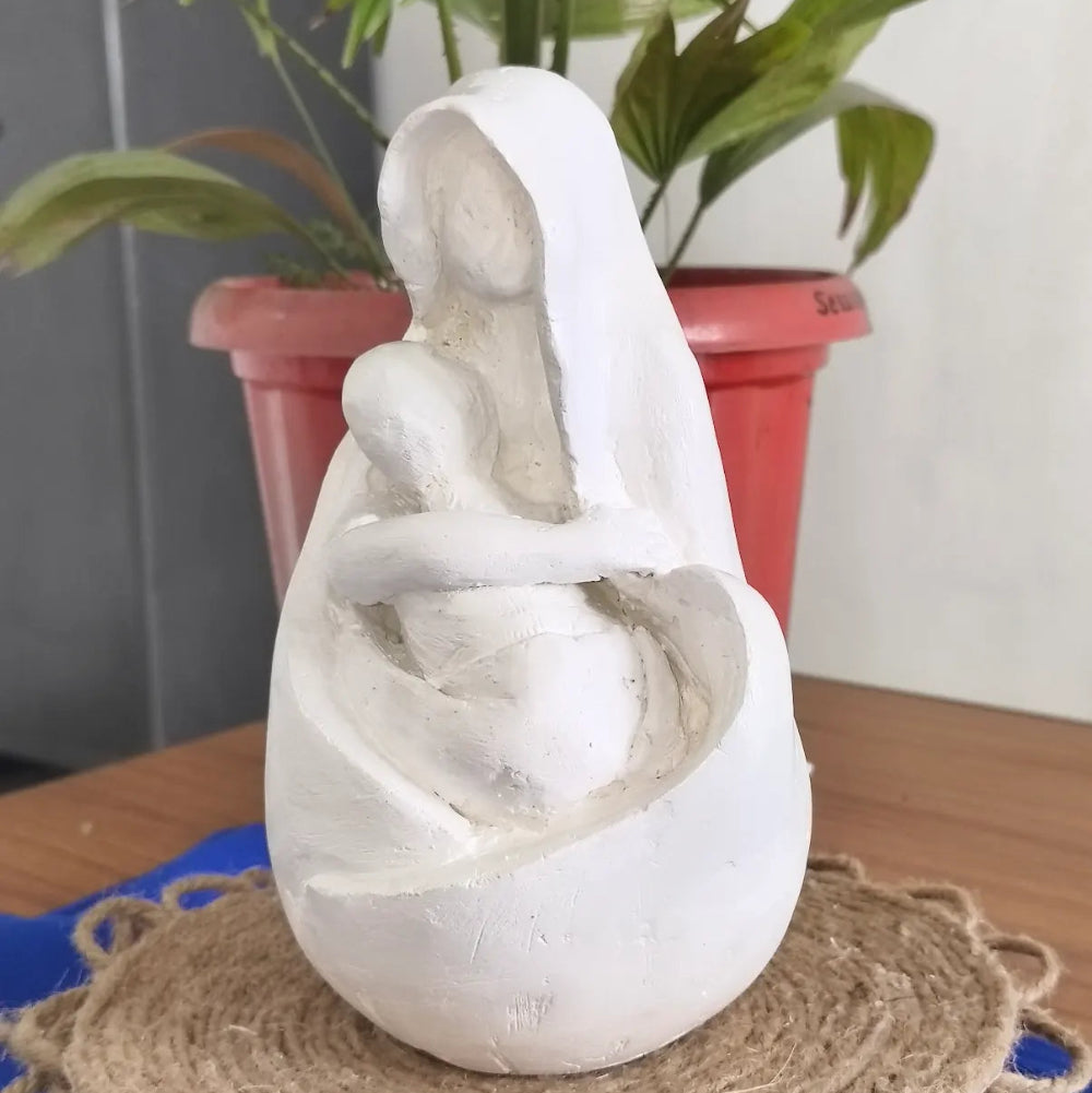 Handmade Clay Embrace Sculpture
