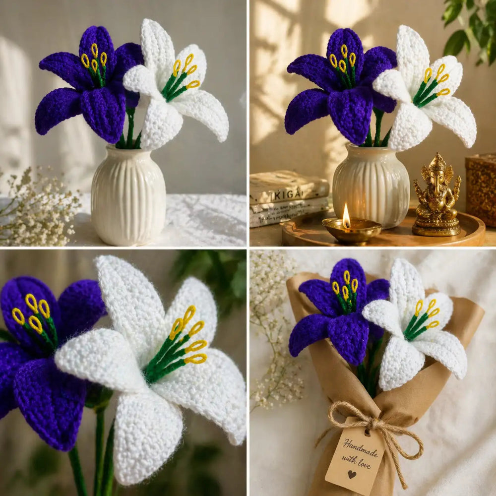 Handmade Crochet Lily Bouquet