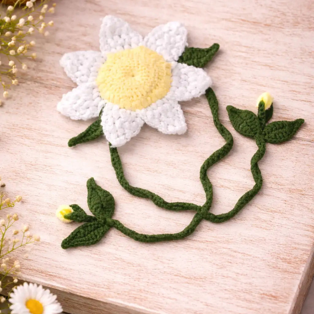 Handmade Crochet Daisy Tieback