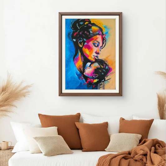 Handmade Oil Pastel Portrait Art