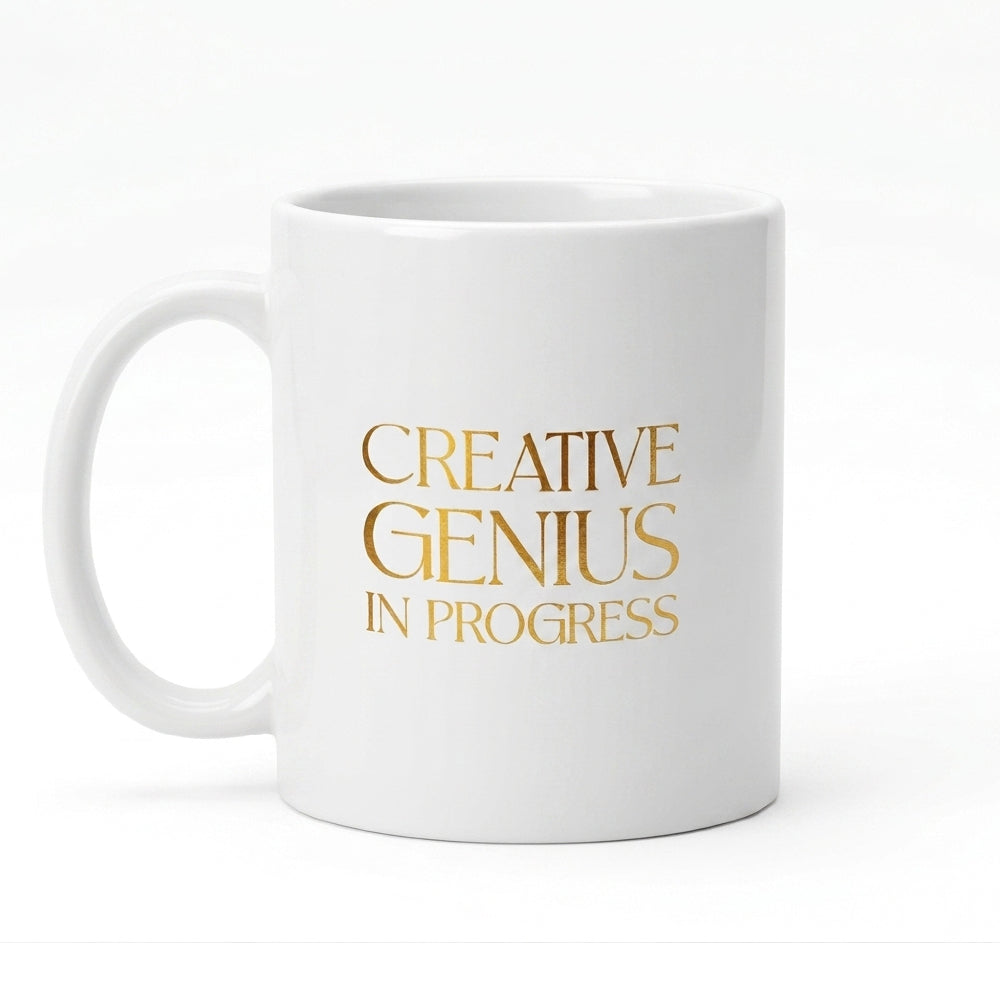 Creative Genius In Progress Sublimation Mug - White - Design 3