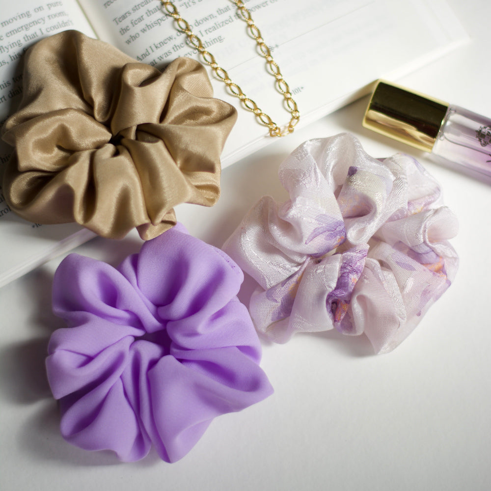 Handmade Crepe Satin Scrunchies