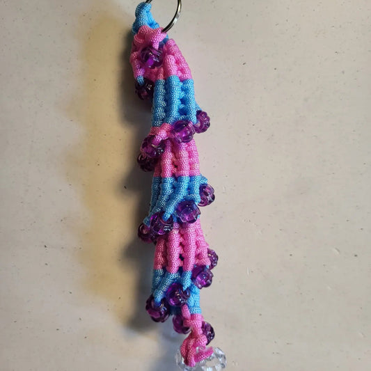 Handmade Macrame Beaded Keychain