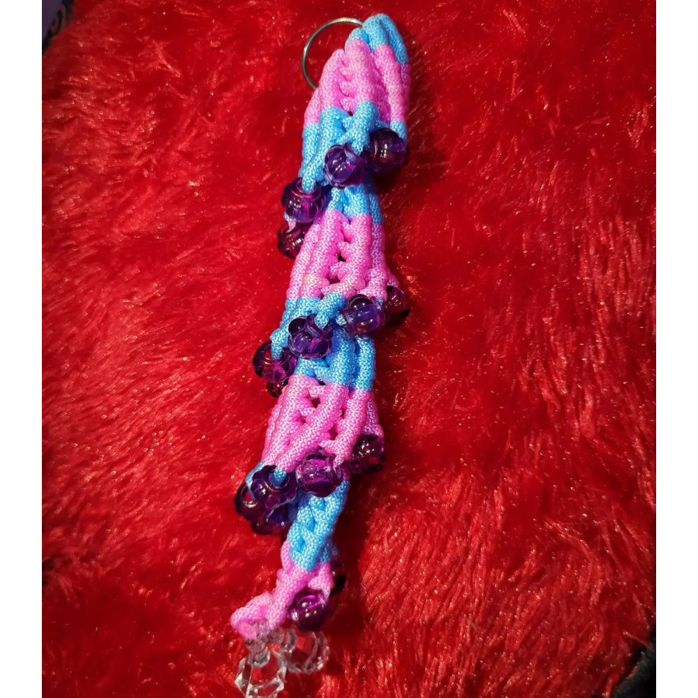 Handmade Macrame Beaded Keychain