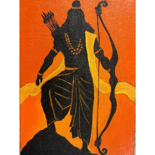 Handmade Canvas Ram Silhouette