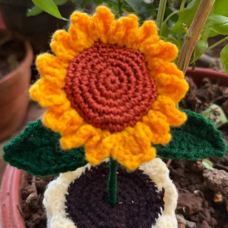Handmade Crochet Sunflower Decor