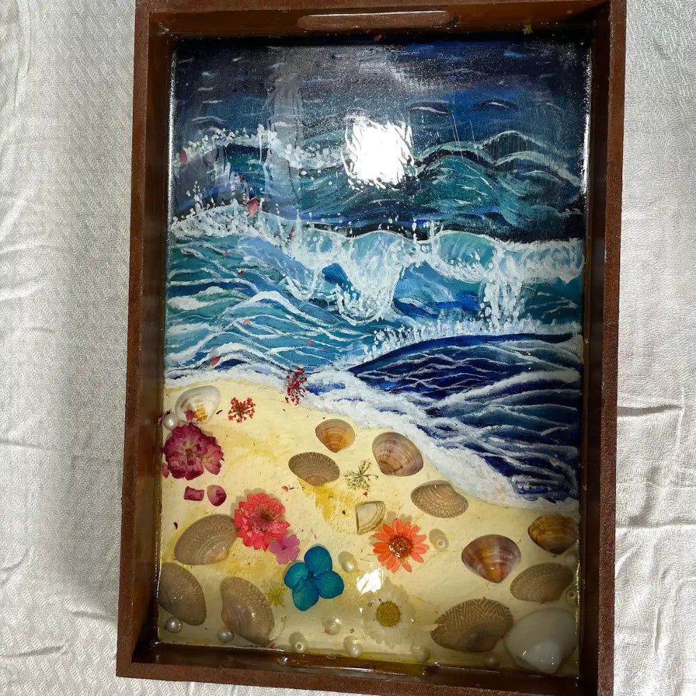 Handmade Resin Ocean Tray