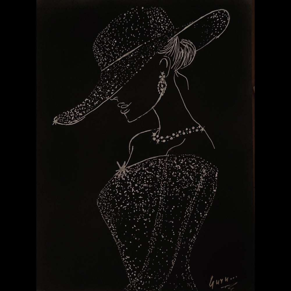 Handmade Charcoal Framed Art