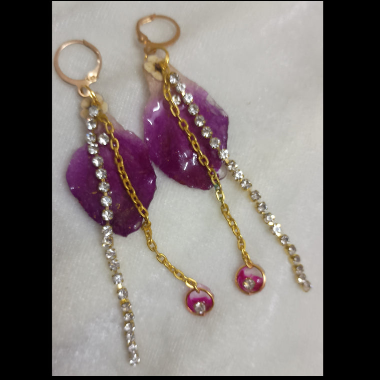 Handmade Resin Orchid Earrings
