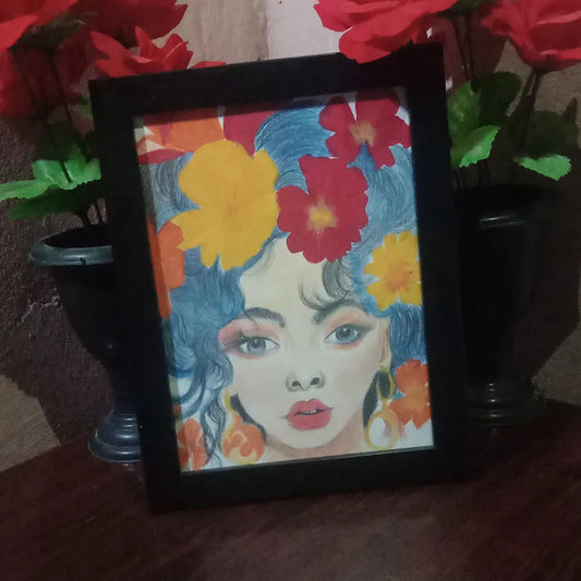 Handmade Floral Portrait Wall Art