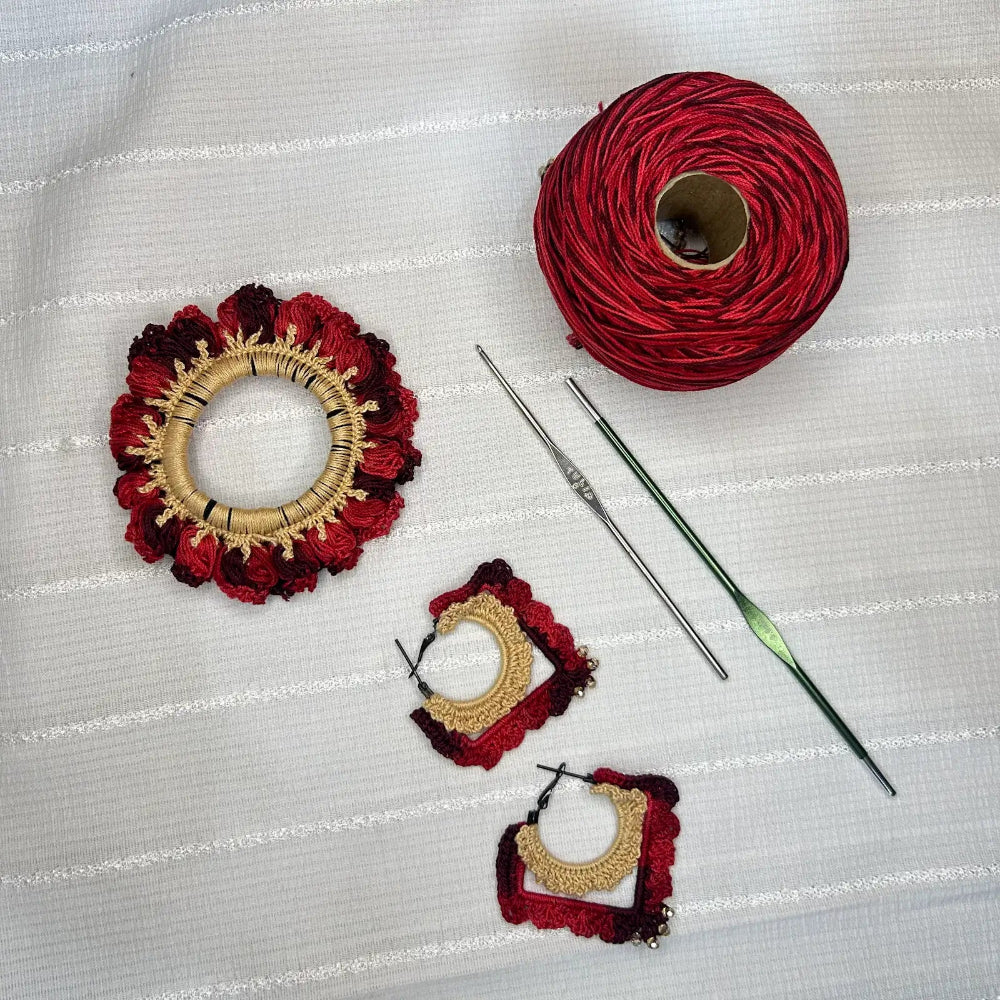 Handmade Crochet Earrings Set