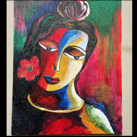Handmade Acrylic Feminine Portrait
