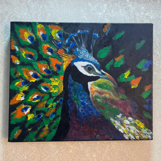 Handmade Acrylic Peacock Canvas