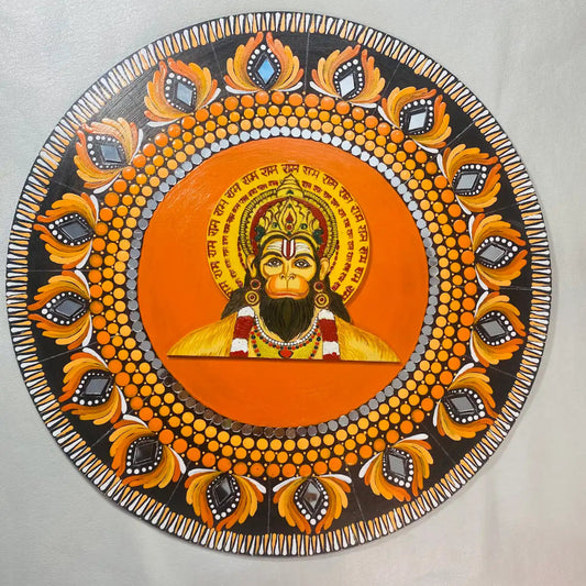 Handmade Hanuman Mandala Wall Art