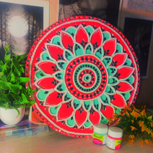Lotus Radiance – Handmade Acrylic Lippan Art Wall Hanging