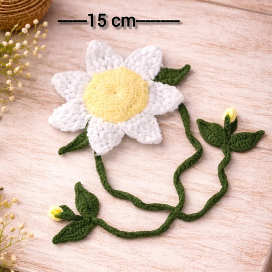 Handmade Crochet Daisy Tieback
