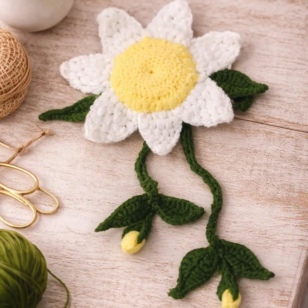 Handmade Crochet Daisy Tieback