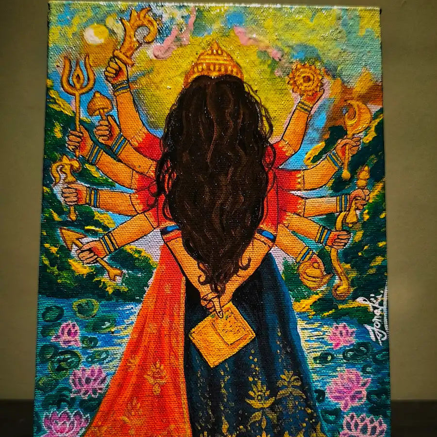 Handmade Acrylic Goddess Canvas