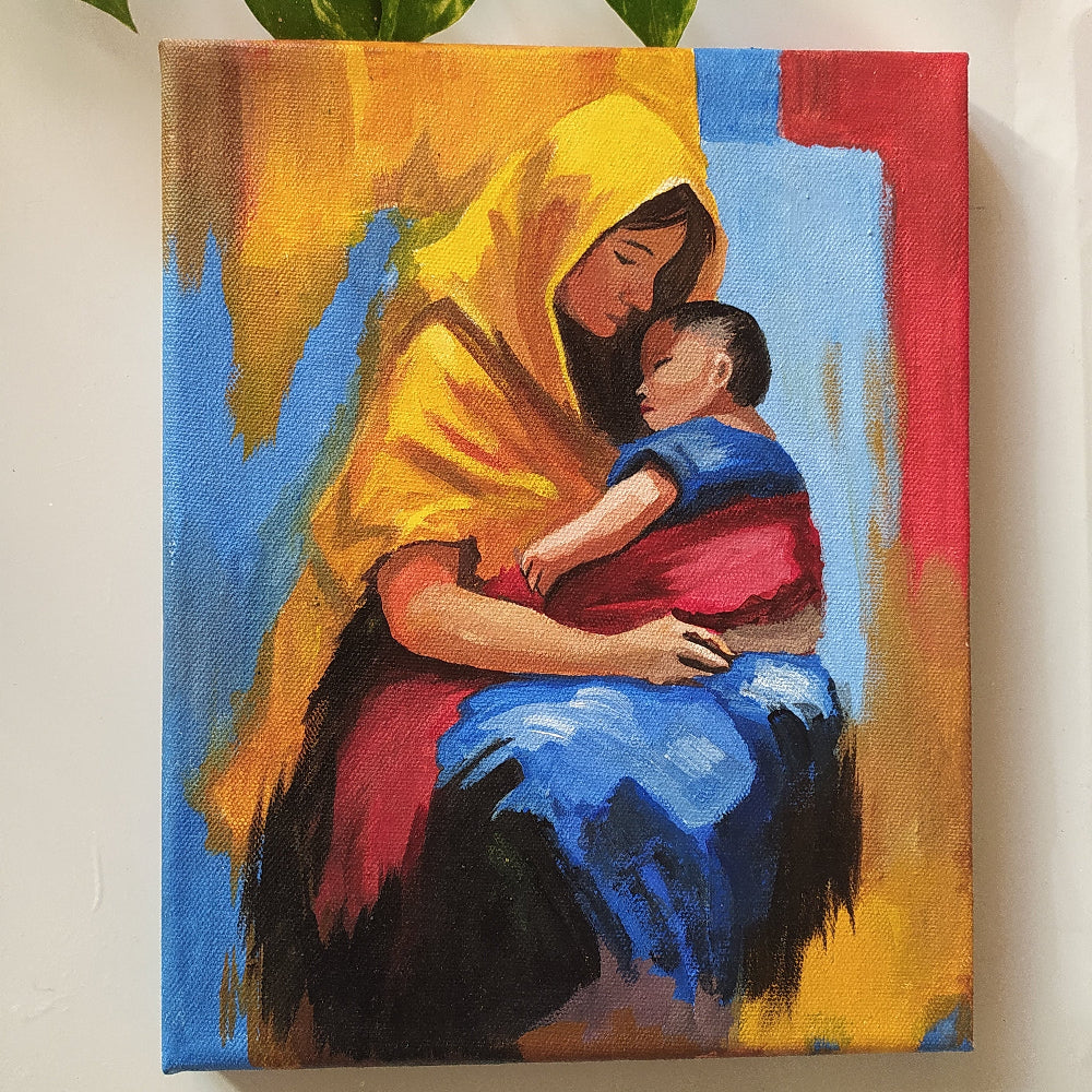 Handmade Mother Embrace Painting