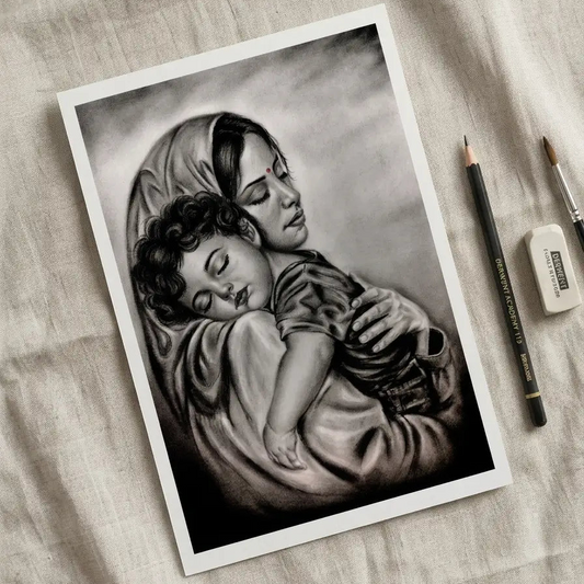 Handmade Charcoal Portrait Peice