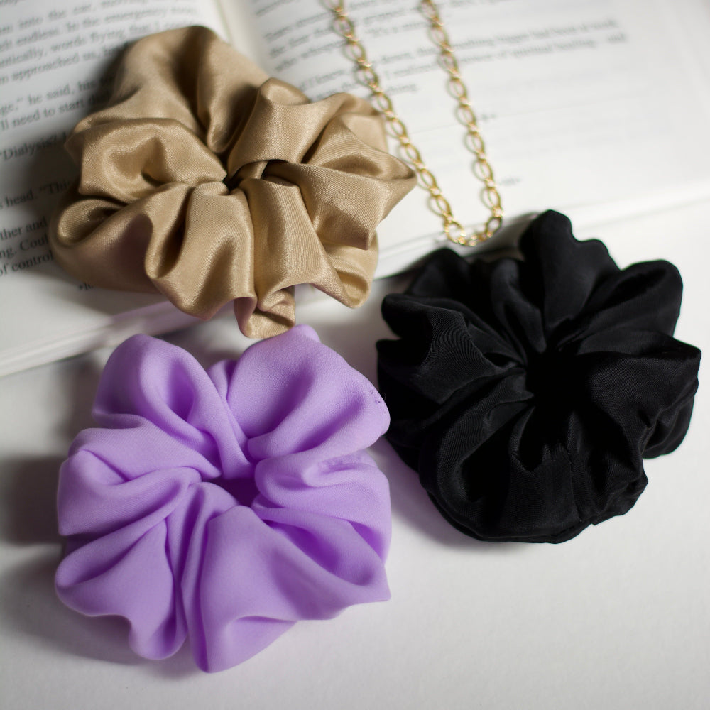 Handmade Crepe Satin Scrunchies
