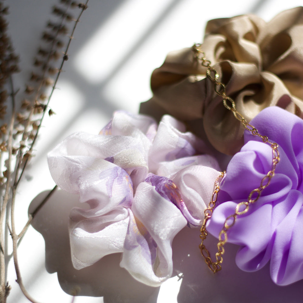 Handmade Crepe Satin Scrunchies
