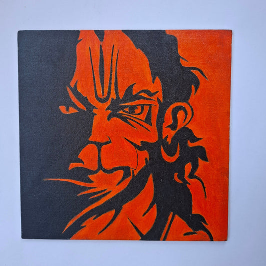 Handmade Hanumanji Canvas Painting