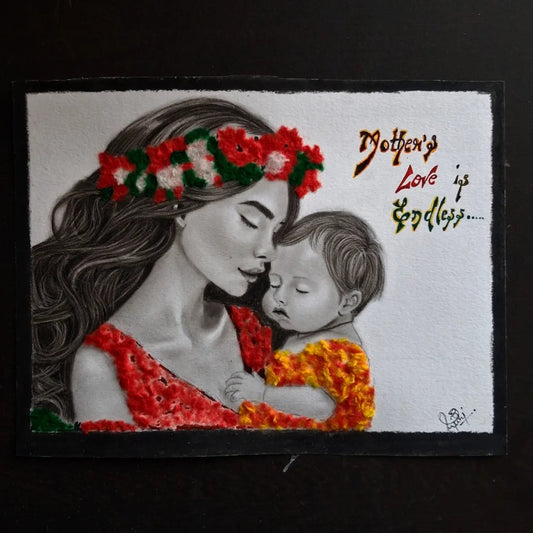 Handmade Charcoal Mother Portrait