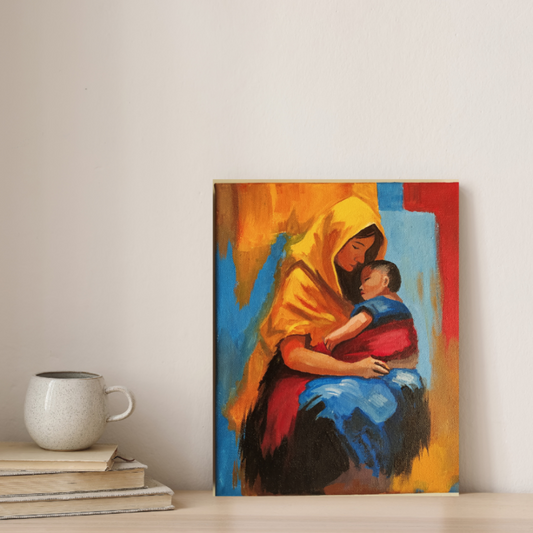 Handmade Mother Embrace Painting
