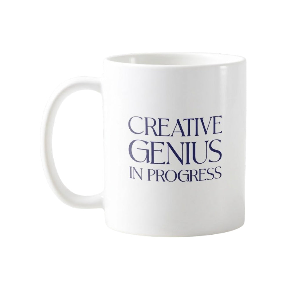 Creative Genius In Progress Sublimation Mug - White - Design 1