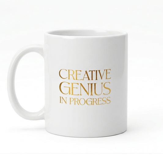 Creative Genius In Progress Sublimation Mug - White - Design 3