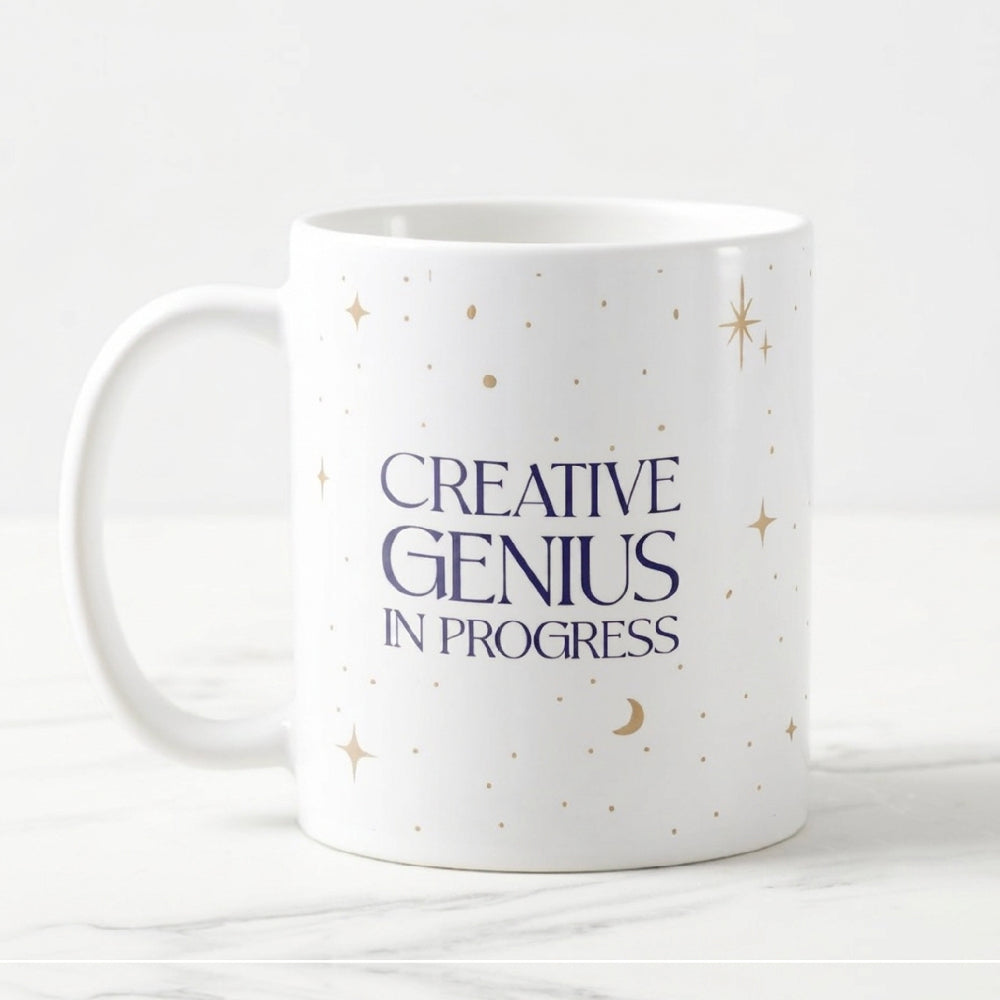 Creative Genius In Progress Sublimation Mug - White - Design 2