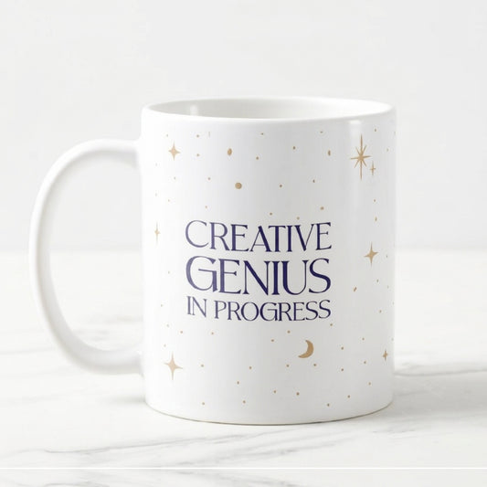Creative Genius In Progress Sublimation Mug - White - Design 2