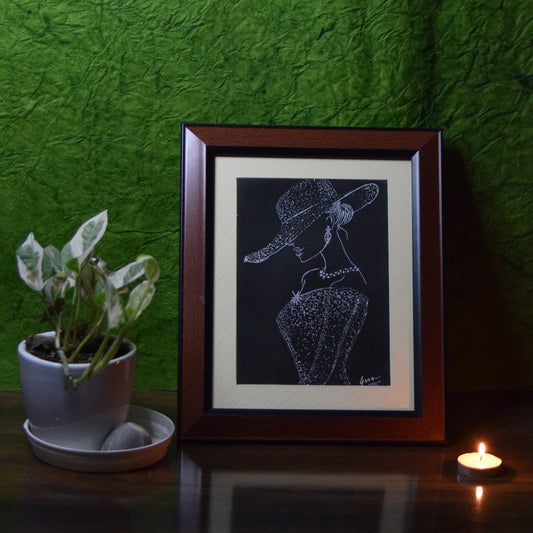 Handmade Charcoal Framed Art