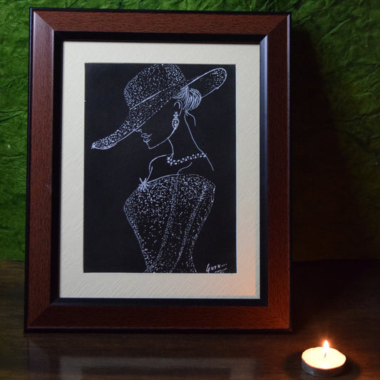Handmade Charcoal Framed Art