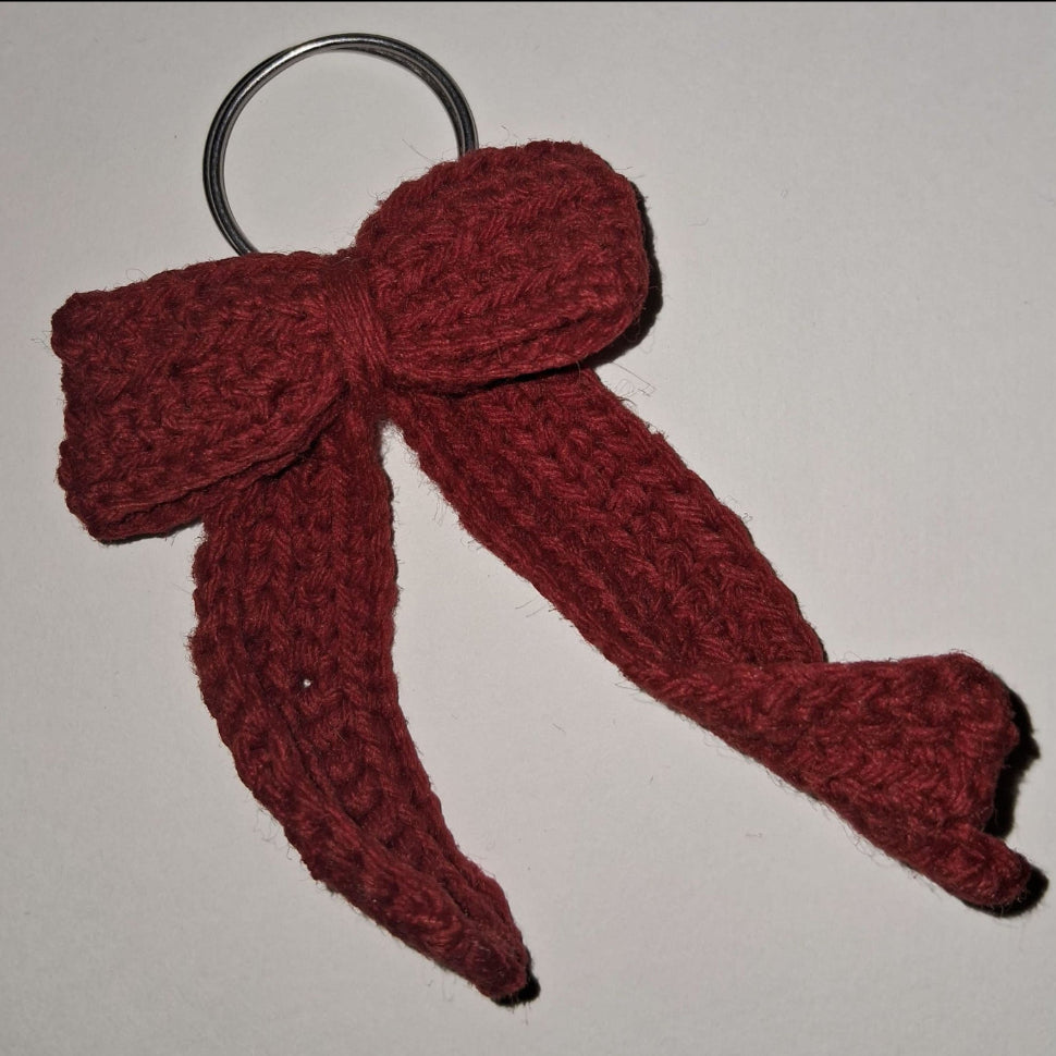Handmade Crochet Bow Keychain