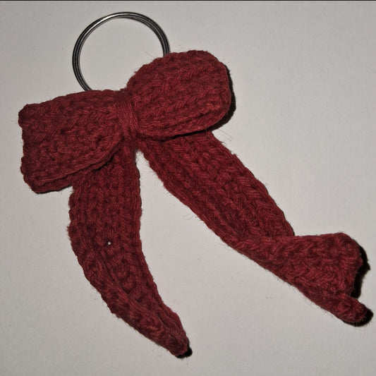 Handmade Crochet Bow Keychain