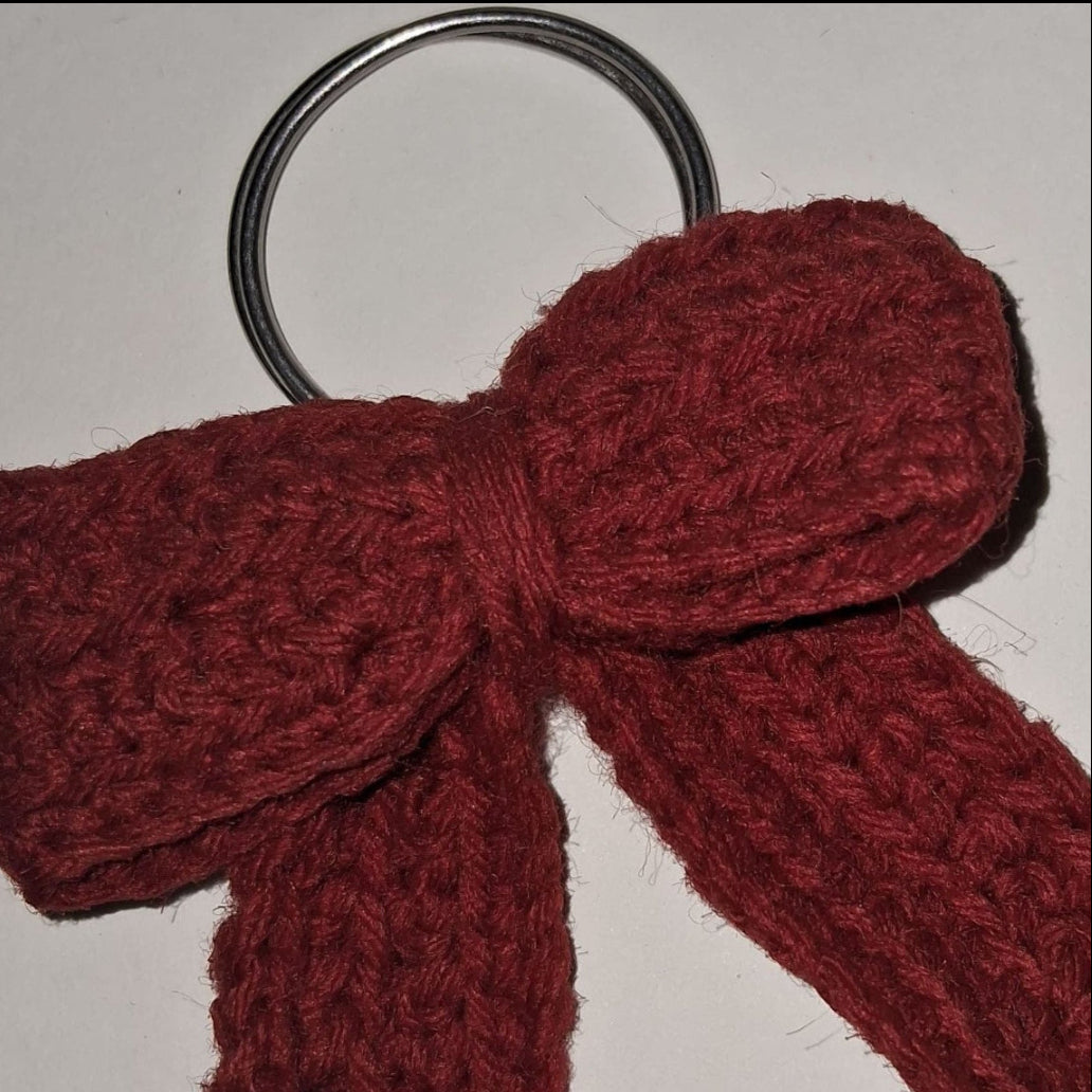 Handmade Crochet Bow Keychain