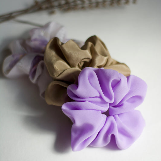 Handmade Crepe Satin Scrunchies