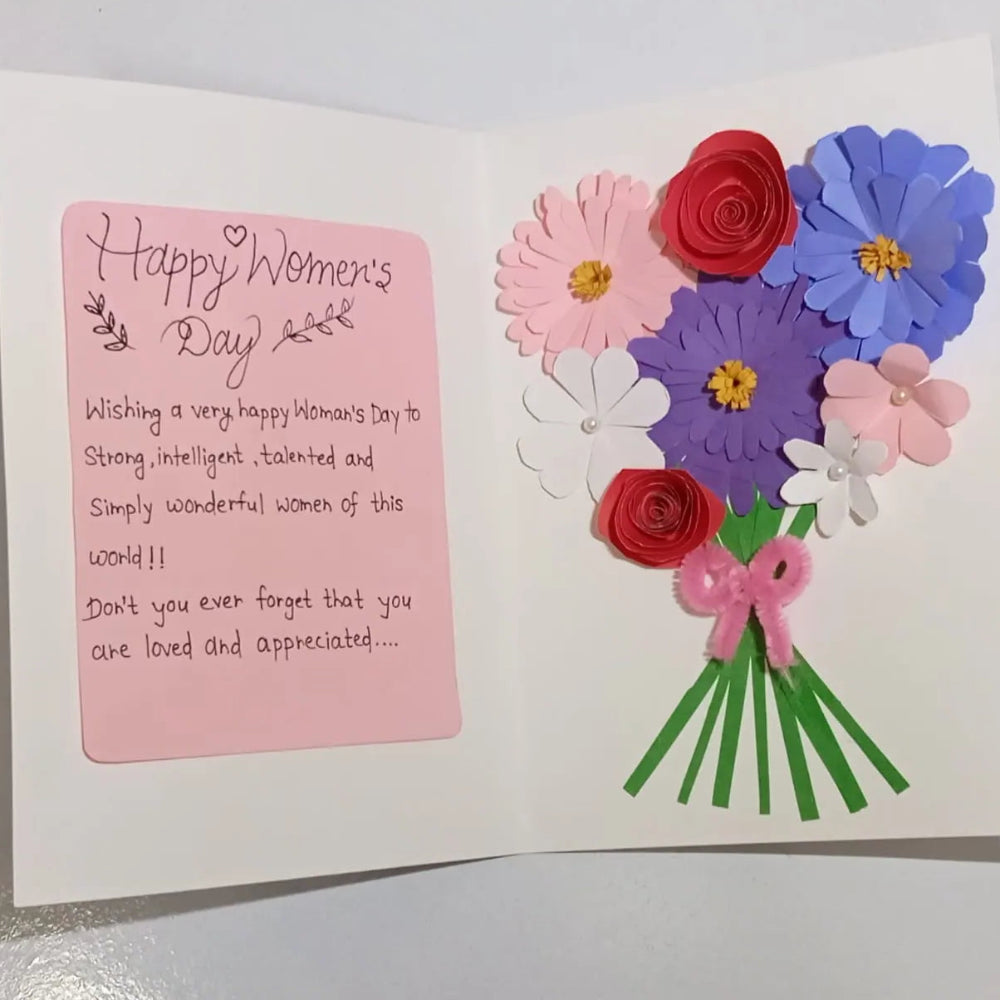 Handmade Paper Floral Greeting Card
