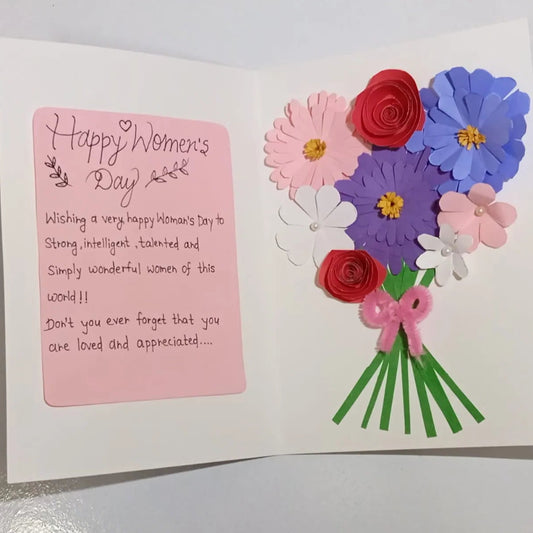 Handmade Paper Floral Greeting Card
