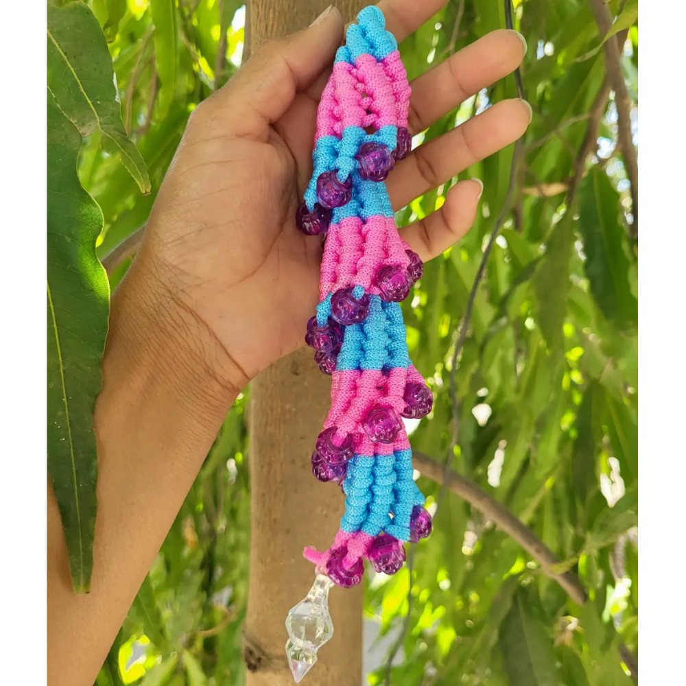 Handmade Macrame Beaded Keychain