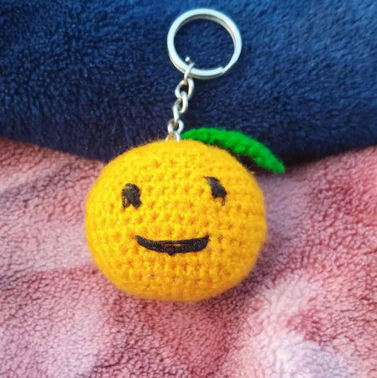 Handmade Smiley Crochet Keychain