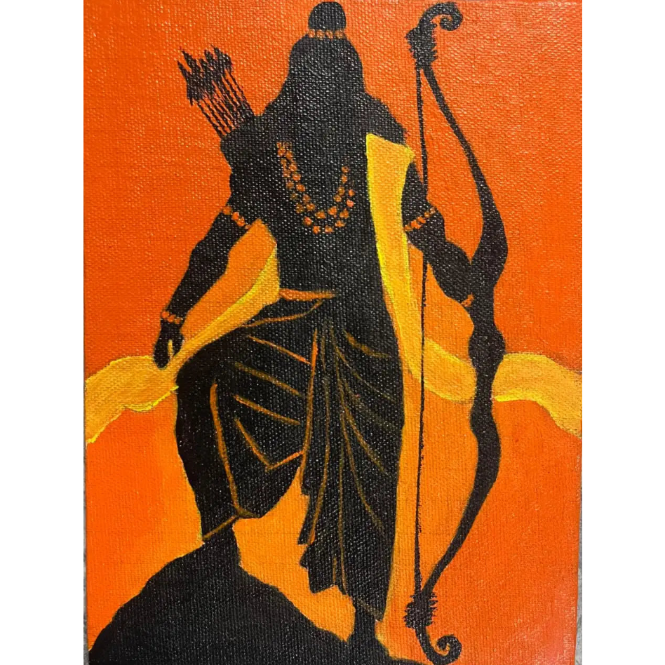 Handmade Canvas Ram Silhouette