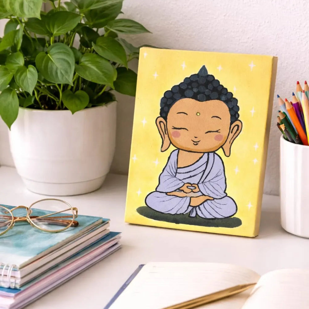 Handmade Buddha Canvas Painting