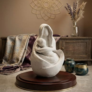 Handmade Clay Embrace Sculpture