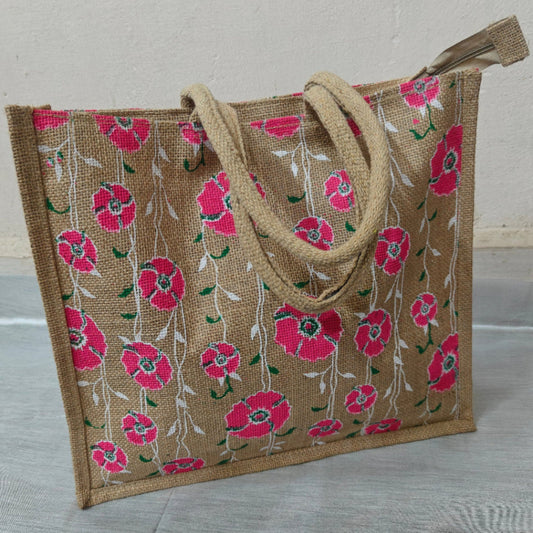 Handmade Jute Painted Tote