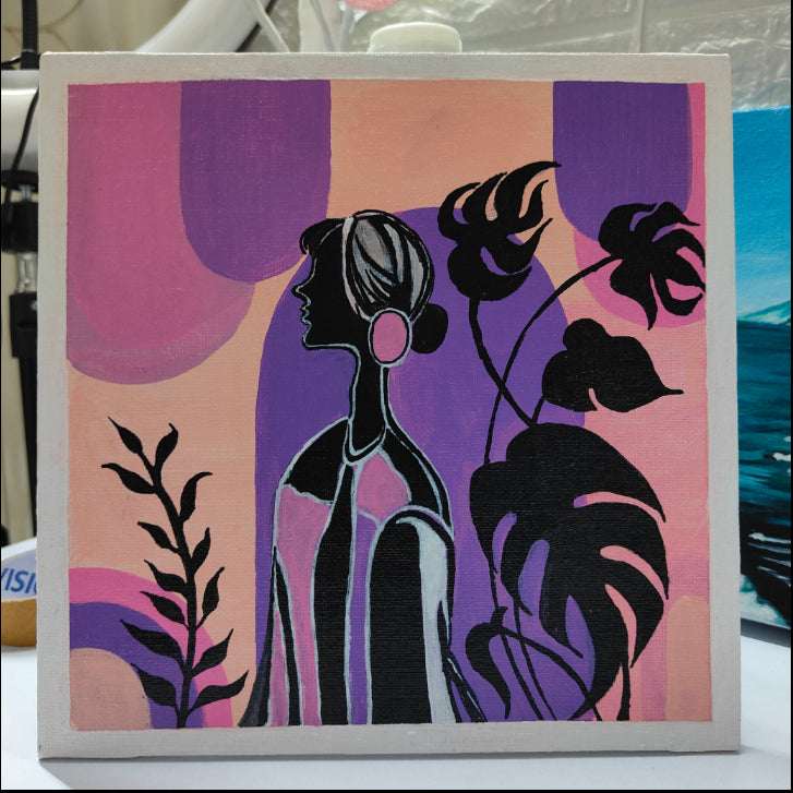 Handmade Acrylic Silhouette Canvas