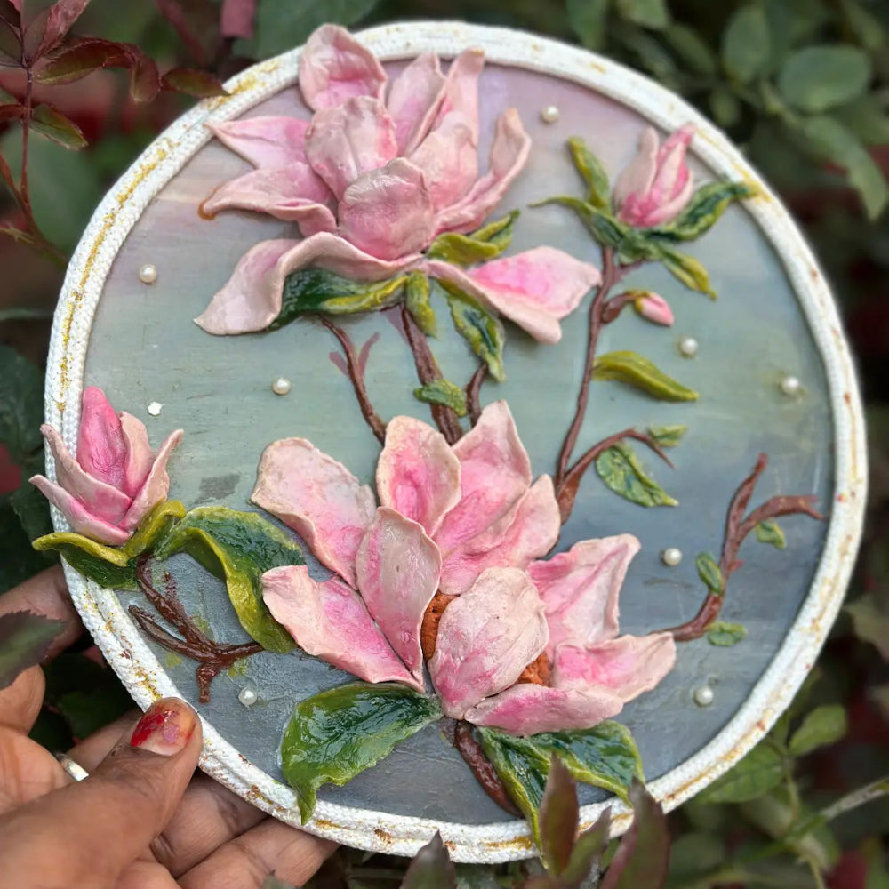 Handmade Clay Floral Wall Art