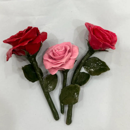 Handmade Clay Rose Decor